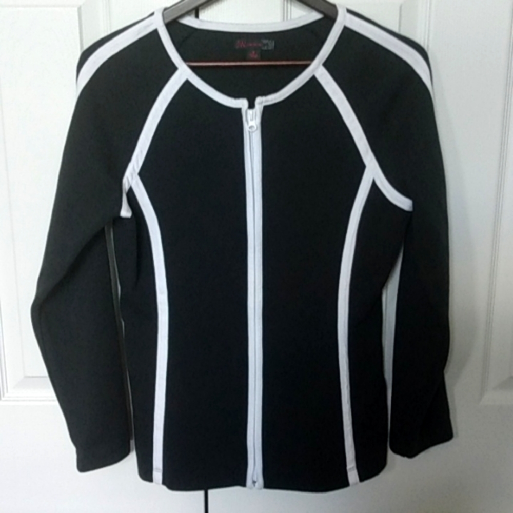 Zip dark grey and white sweatshirt jacket US M